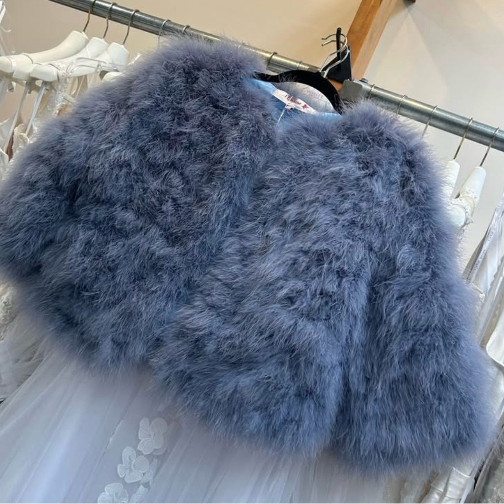 Chic Fluffy Blue Cape